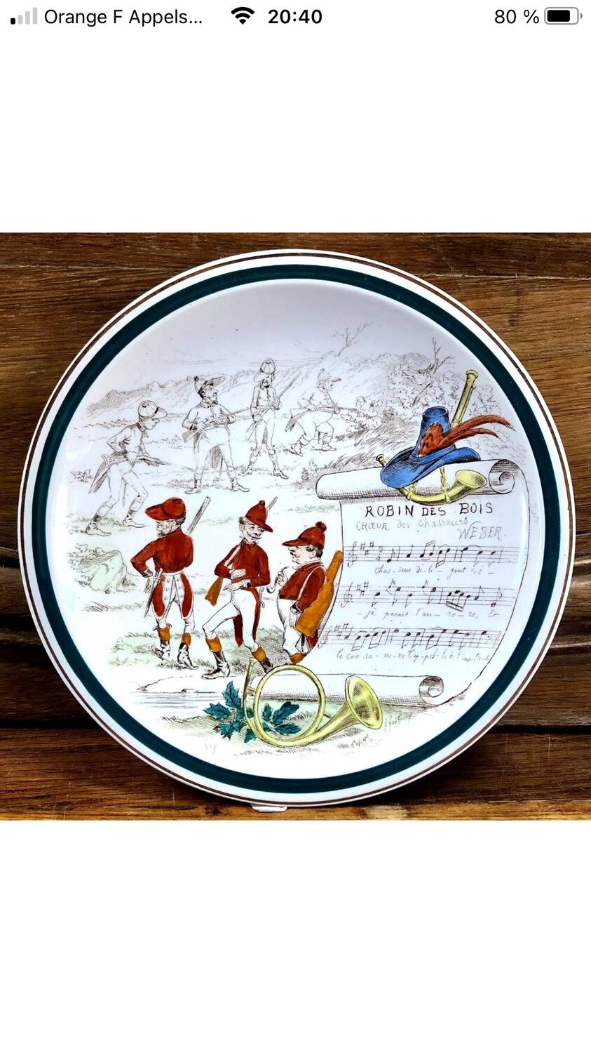 7 anciennes assiettes à dessert Creil et Montereau Terre de fer