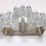 Crystal ice glass wall lamp design by J. T. Kalmar 1960