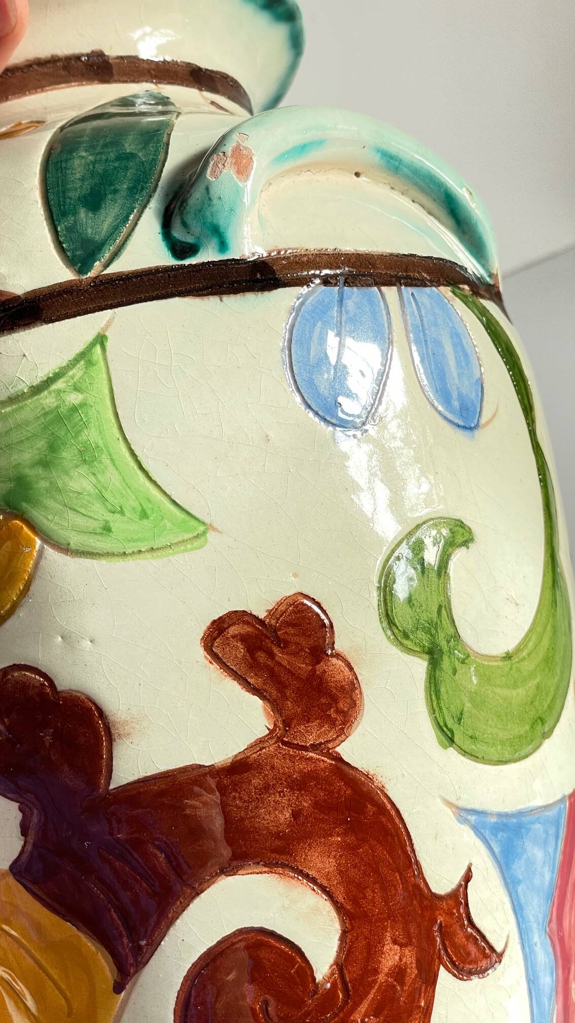 Italian Majolica Vases with Dragon Motif