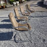 4 Cidue armchairs in chrome metal from the 70s