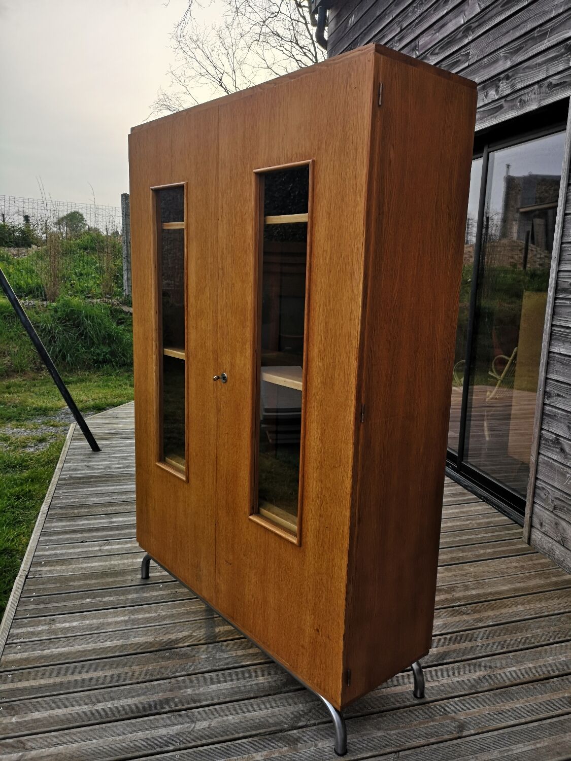 Vintage glazed school cabinet