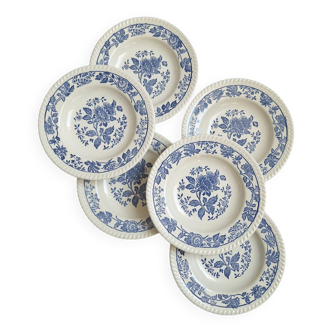 Vintage blue soup plates