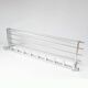 Large wall-mounted coat rack in aluminium with shelf, c. 1980 (100 cm)