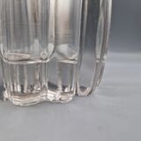 Large vintage clear glass fluted vase with wavy rim 26 cm
