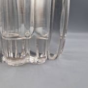 Large vintage clear glass fluted vase with wavy rim 26 cm