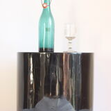 Space age black lacquered cylinder side table, 1970s.