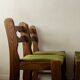 Brutalist Oak Razorback Dining Chairs with Green Velvet, 1970s, Set of 4