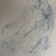 Signed watercolour monochrome blue study of the statue "The Kiss by Rodin"