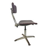 Vintage skai/metal adjustable industrial office chair (40s)