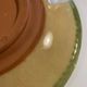 Decorative glazed terracotta plate with olive leaf pattern.
