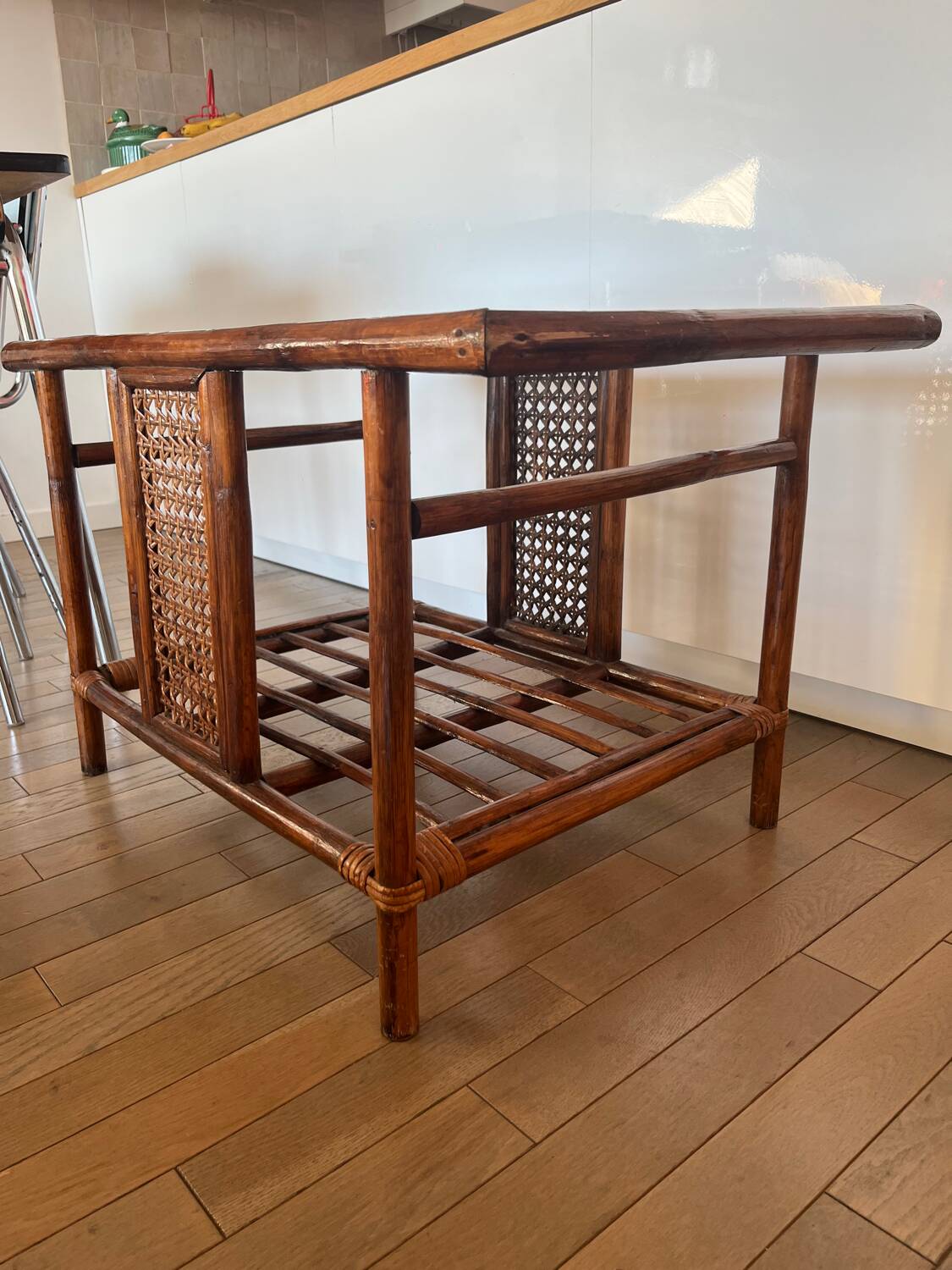 Cane rattan coffee table