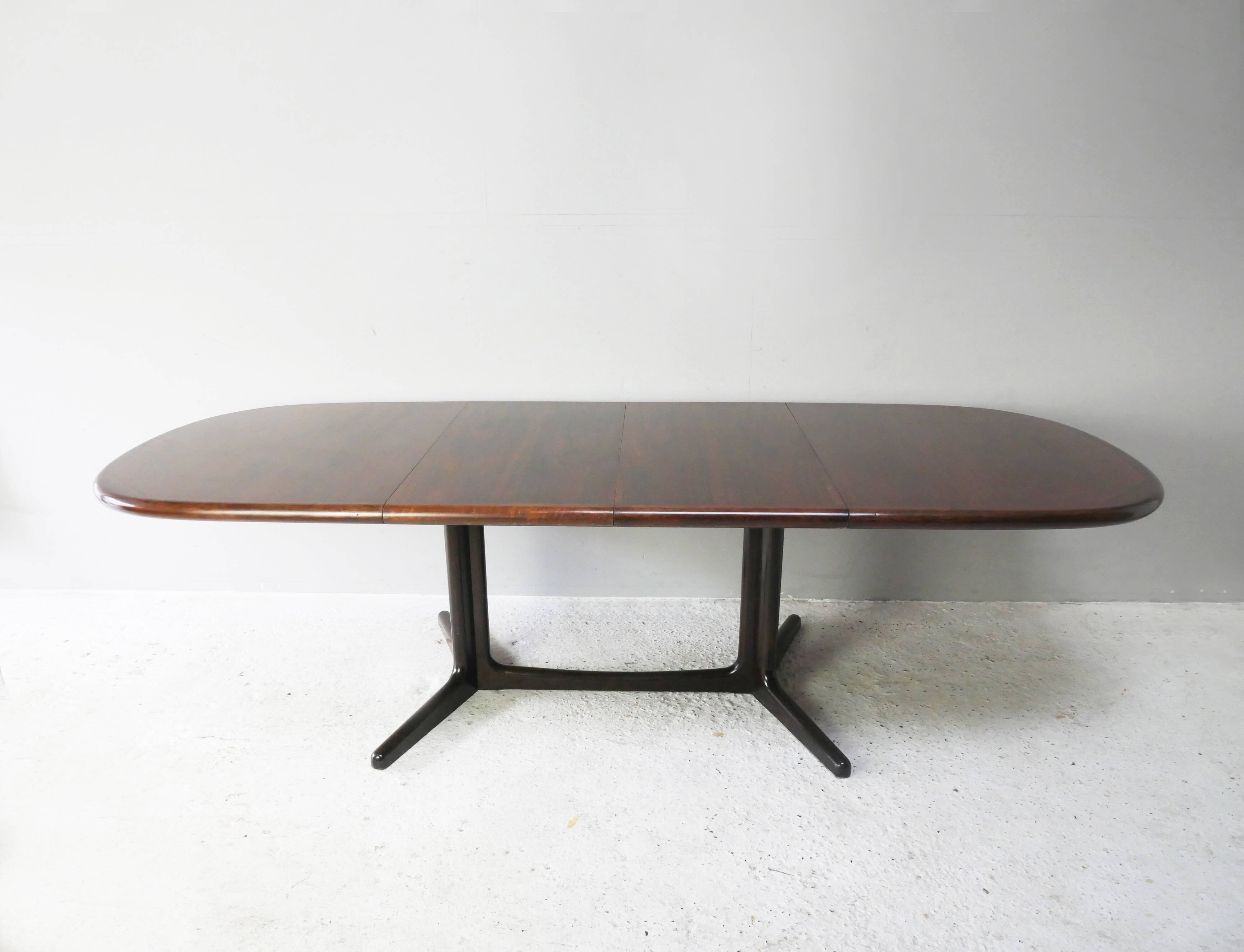 1960’s mid century danish rosewood large dining table by edvard valentinsen