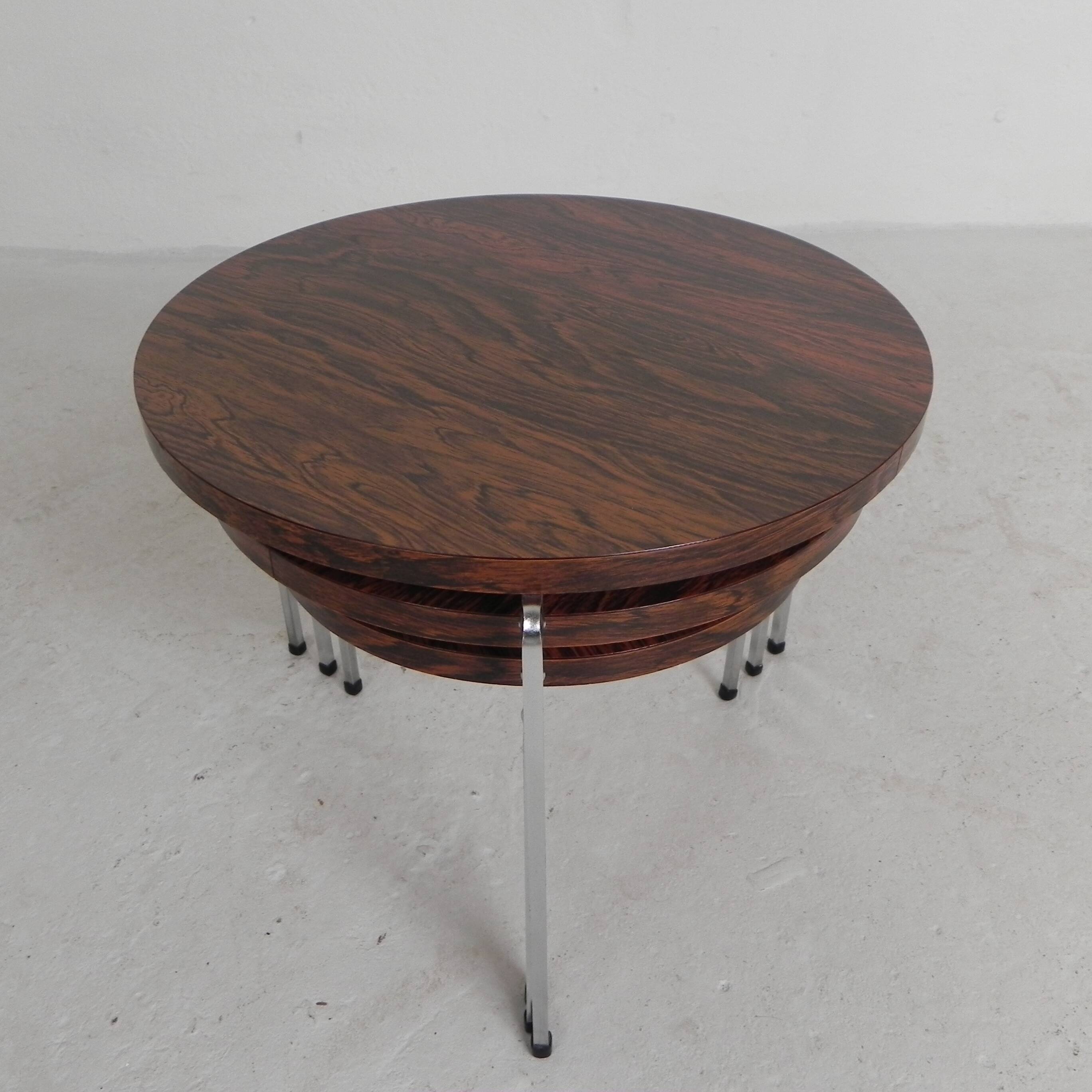 Set of 3 side tables, nesting tables Vaza Roden, 1960s.