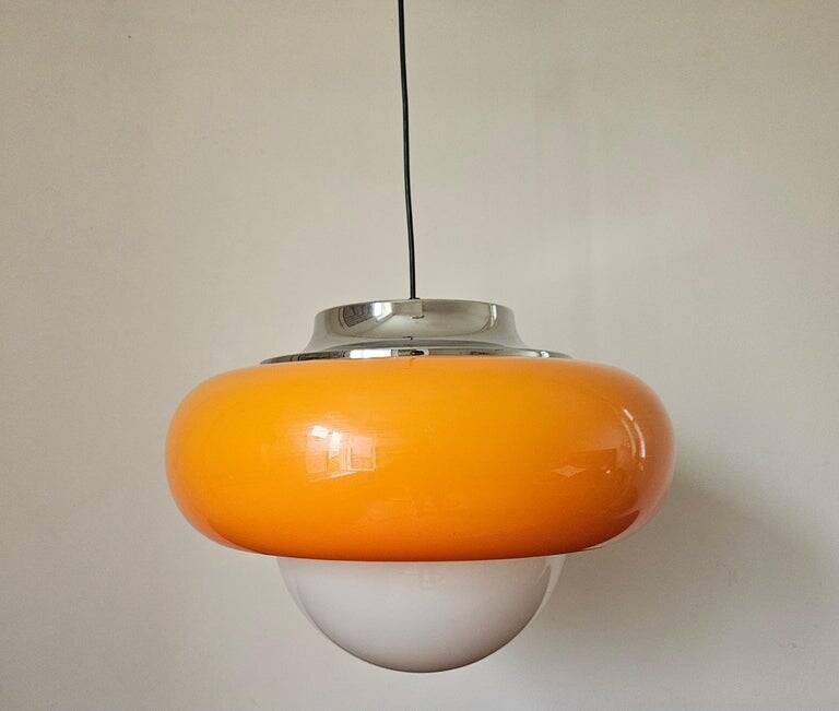 Large Rare Mid-Century Pendant by Meblo, Harvey Guzzini, AGE, Italy, 1970