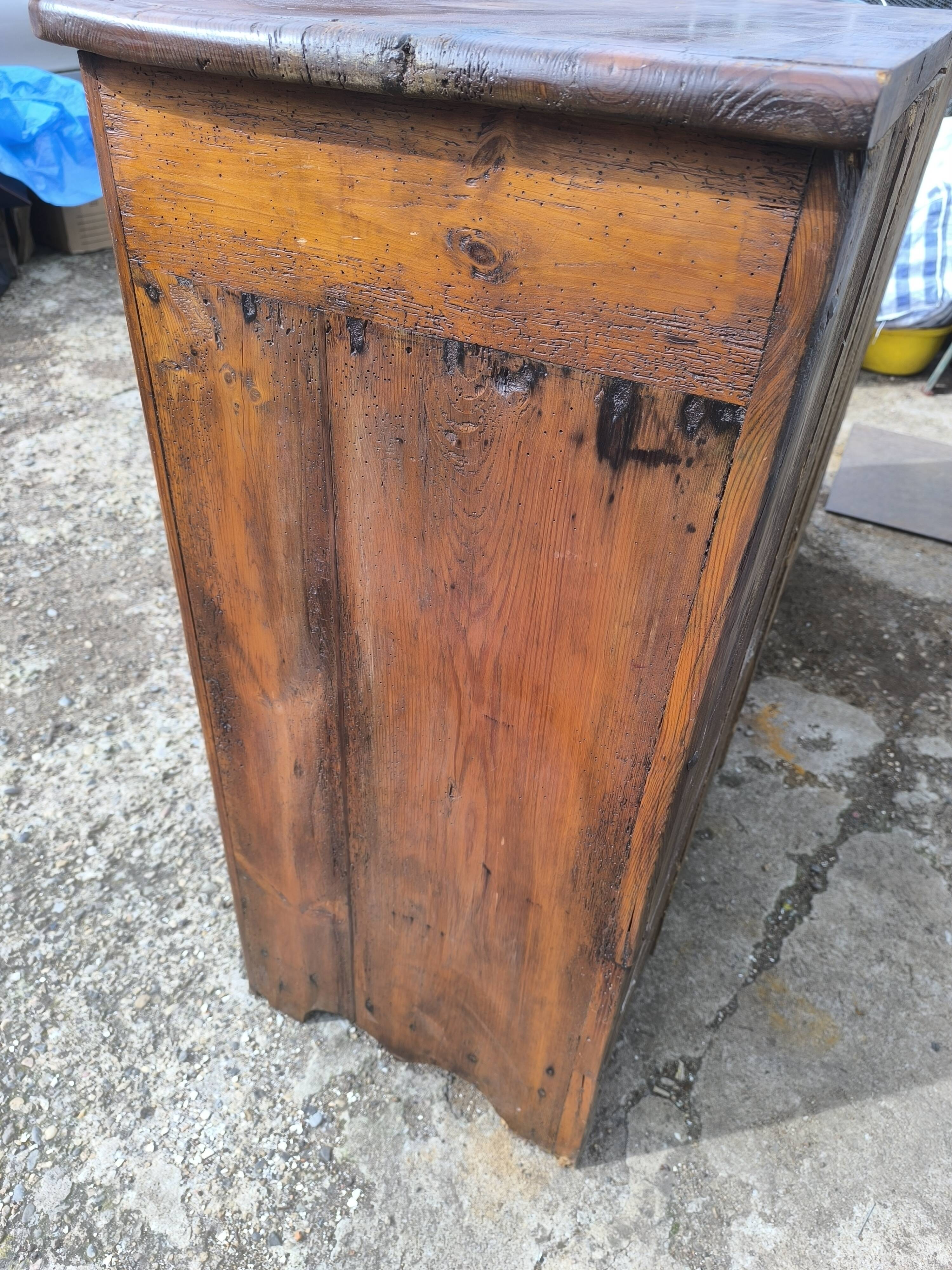 Vintage rustic Parisian sideboard with 3 doors and 3 drawers
