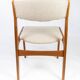 Ensemble de chaises de salle à manger en teck et rembourré de tissu léger, conçu par Erik Buch, années 1960