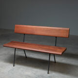 Solid teak bench, Netherlands, 1950s