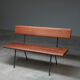 Solid teak bench, Netherlands, 1950s