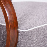 Pair of grey art deco armchairs made in the 1930s, fully refurbished beech.
