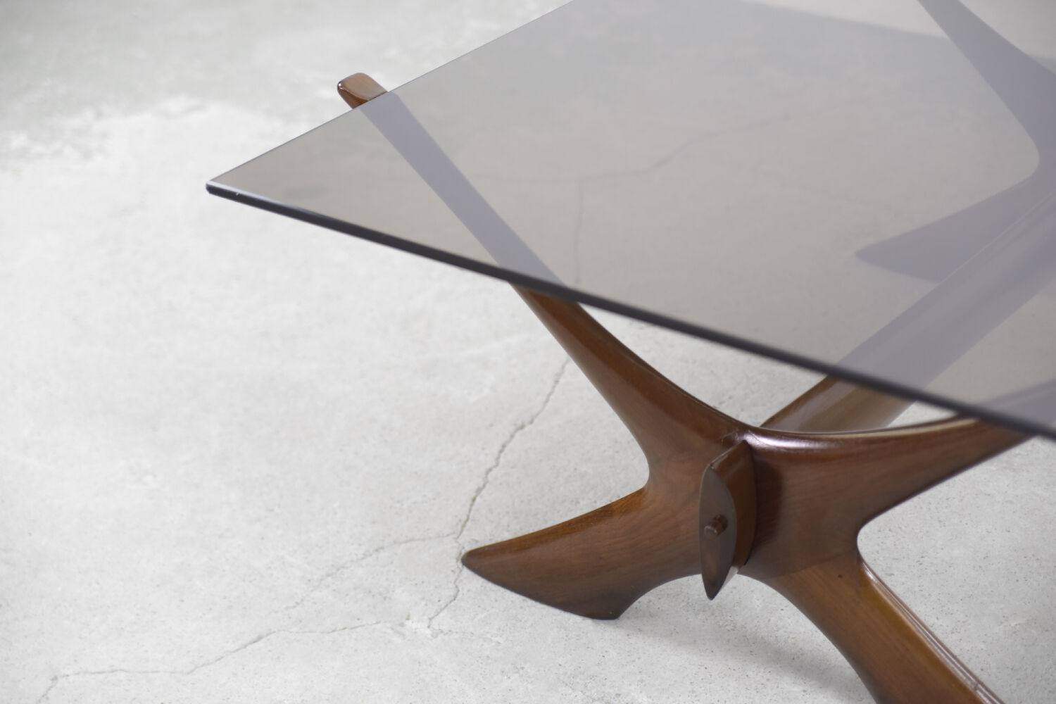 Mid-Century Modern Scandinavian Walnut Condor Coffee Table from  Örebro Glass, 1960s