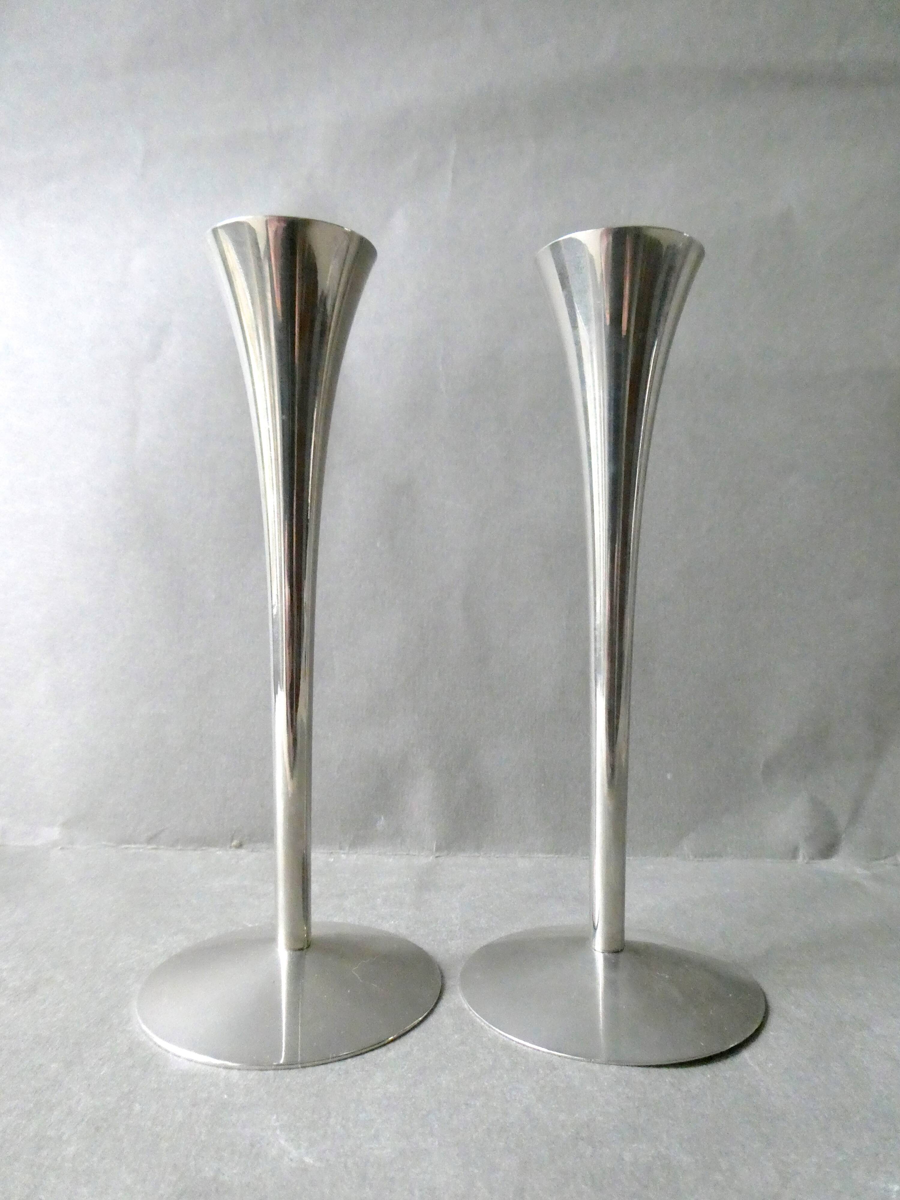 Pair of candlesticks Solingen 70s metal