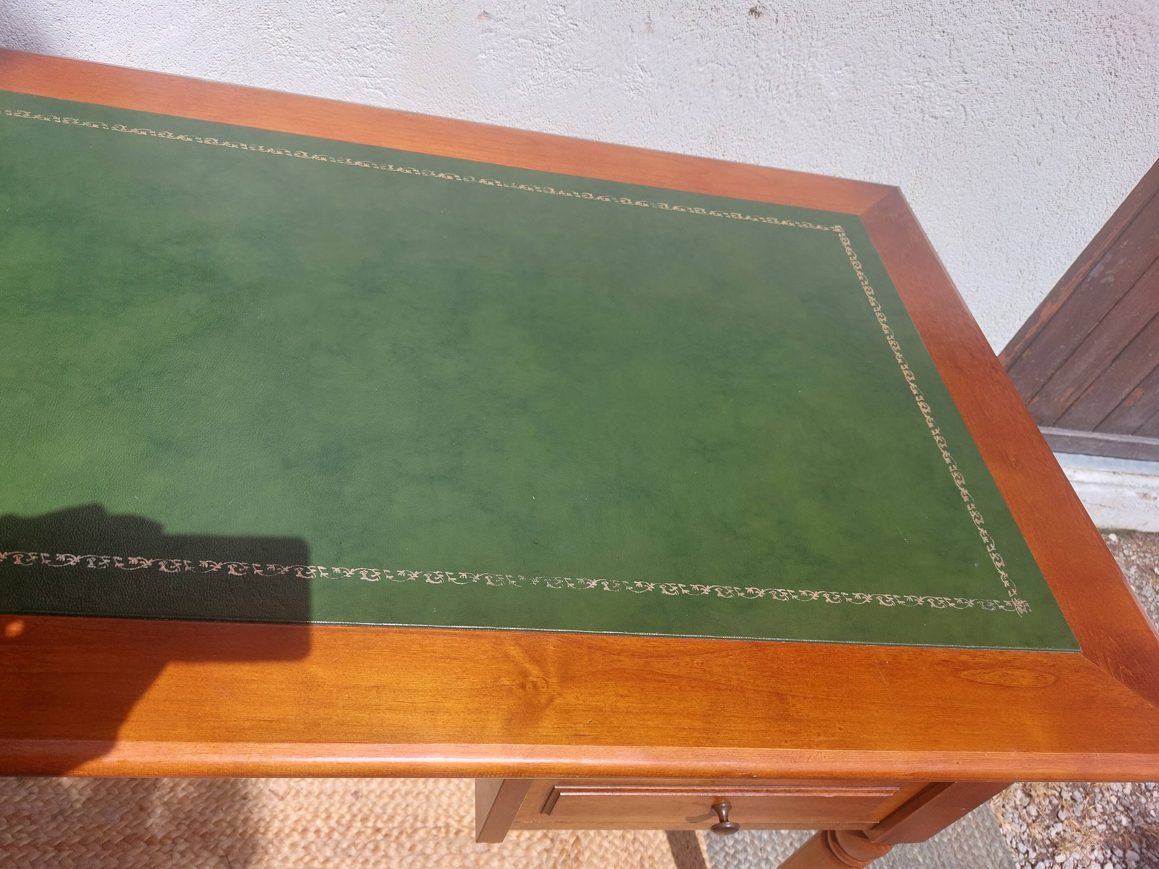 Green leather top desk