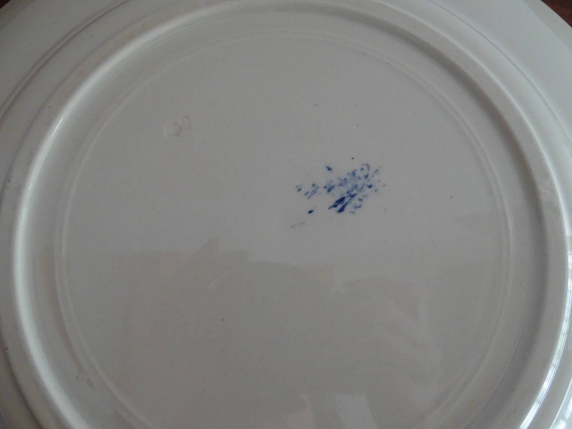 Round earthenware dish KG Lunéville - Lorraine Cross - Empress service Ø 32.5 cm