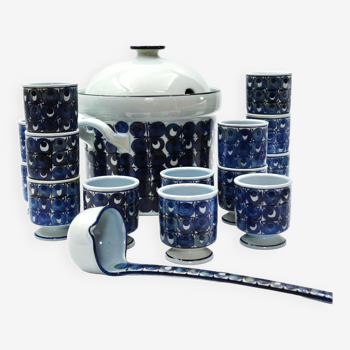 16-piece earthenware punch set from the Tenera series by Grete Helland-Hansen for Royal Copenhagen