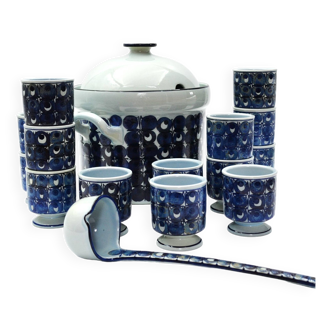 16-piece earthenware punch set from the Tenera series by Grete Helland-Hansen for Royal Copenhagen