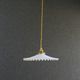 Old pendant light in opaline painted white and gold, new socket and new cable