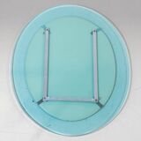 Vintage Beveled Glass Oval Mirror by A. Lupi for Cristal Luxor, Italy 1970