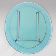 Vintage Beveled Glass Oval Mirror by A. Lupi for Cristal Luxor, Italy 1970