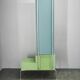 Bauhaus Czech Green Vanity Table with Mirror and Chrome Frame, 1930s