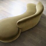 Vladimir Kagan serpentine sofa in velvet for Directional USA 1999