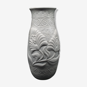 Vase Art Deco blanc 42cm - Bay W-Germany n° 670 40