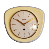 Horloge céramique vintage pendule murale silencieuse "Garant jaune doré"