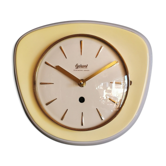 Vintage ceramic clock silent wall clock "Golden yellow guarantor"
