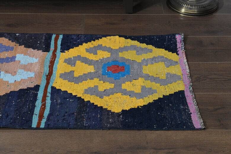 Tapis couloir kilim Oushak à tissage plat 58x268 cm