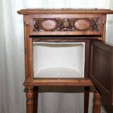 Wooden and marble bedside table