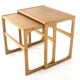 Ensemble de 2 tables gigognes en chêne - design danois - moderne du milieu du siècle