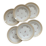 6 vintage Céranord France “Cheverny” soup plates - Floral pattern