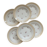 6 assiettes creuses vintage Céranord France « Cheverny » - Motif fleuri