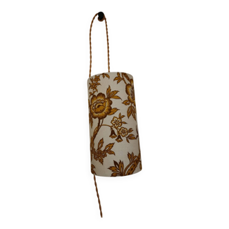 Vintage 1960s floral fabric portable lamp
