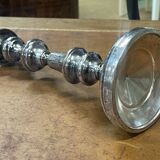 Silver metal candle holder from the early 20th century