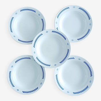 Set of 5 Lustucru soup plates