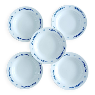 Set of 5 Lustucru soup plates