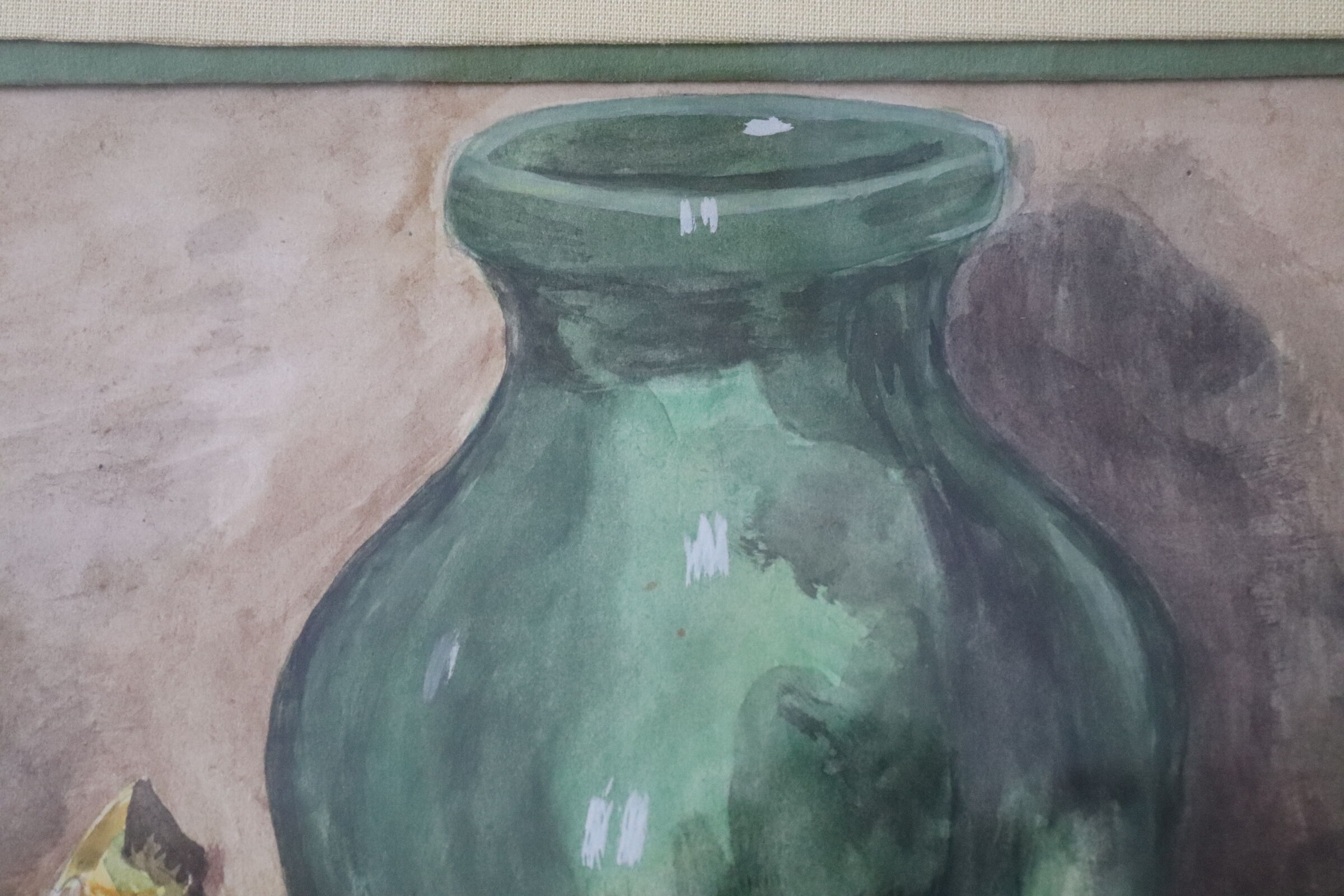 Watercolor still life with fruits