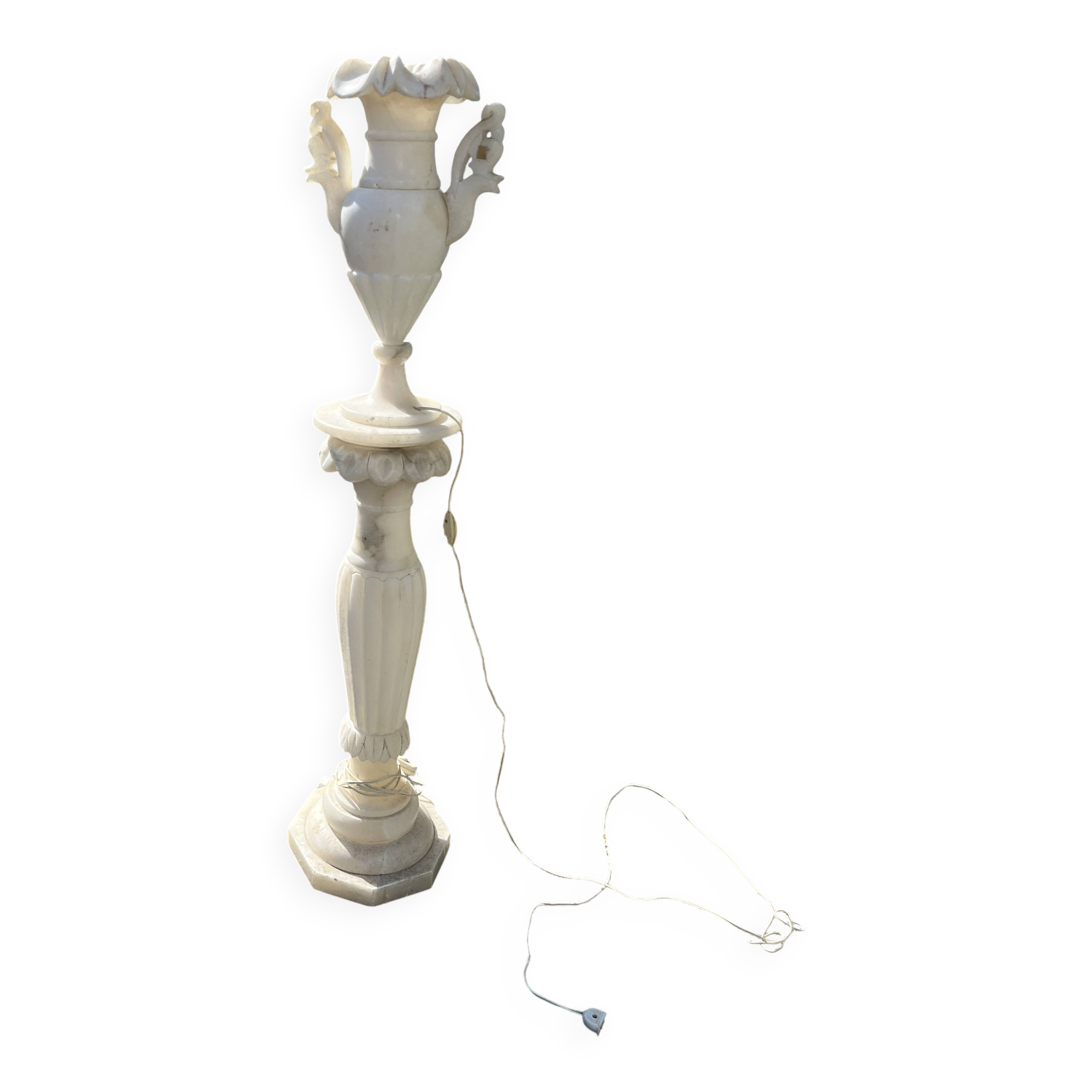 Lampe colonne en albatre