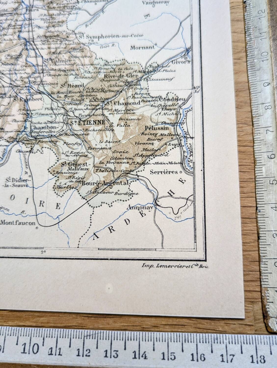 Carte de la Loire, imprimée en 1889.