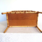 Bamboo and rattan bedside shelf